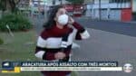 Jornalista da Globo se assusta com explosão ao vivo em Araçatuba (Reprodução/Globo)