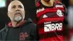 Jorge Sampaoli e titular do Flamengo (Fotos: Reprodução/ Delmiro Junior/ Estadão/ CRF/ Montagem)