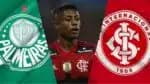 Bruno Henrique, do Flamengo, tem propostas do Palmeiras e do Internacional (Fotos: Reprodução/ CRF/ Internet/ Montagem)