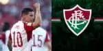 James Rodríguez e logo do Fluminense (Foto: Reprodução / Internet)