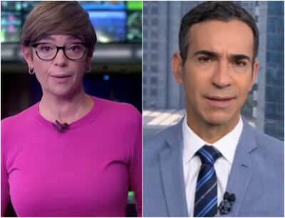Renata Lo Petre interrompe César Tralli no Jornal Hoje, enfrenta âncora e faz anúncio ao vivo na Globo: “A partir de hoje”
