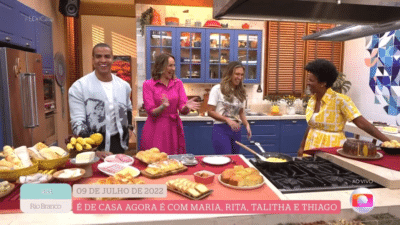 É de Casa: Thiago corta Maria Beltrão e alfineta apresentadora ao vivo: “Na sua casa você fala como?”