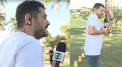 Repórter da Globo é ‘atropelado’ ao vivo durante o programa ‘É de Casa’: “Tô no meio”; veja vídeo