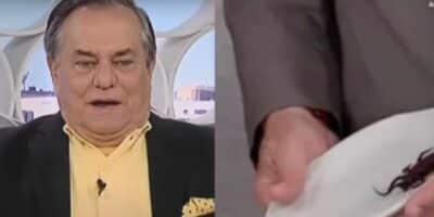Ronnie Von toma susto com “barata” ao vivo em programa da Rede TV e grita:  “Olha aqui”