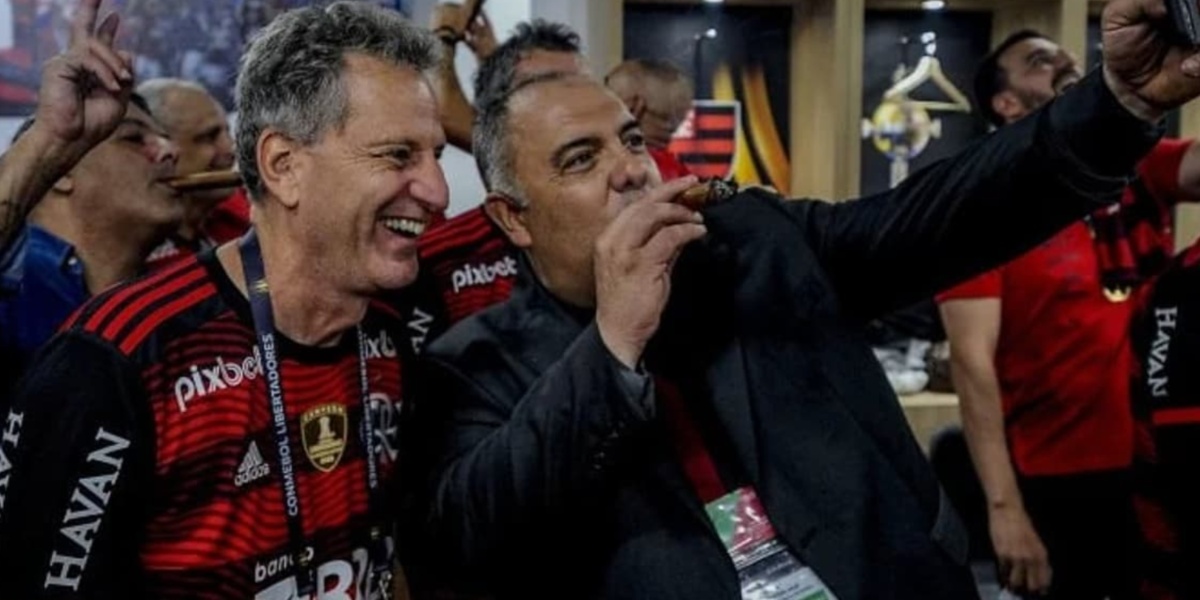 Rodolfo, presidente do Flamengo, e Marcos Braz, vice de futebol do clube (Imagem Reproduções Internet)