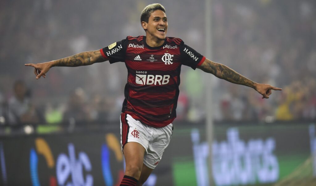 O artilheiro Pedro é grande nome do Flamengo que terá mais chances com Tite (Foto: Reprodução/ Marcelo Cortes/ CRF)
