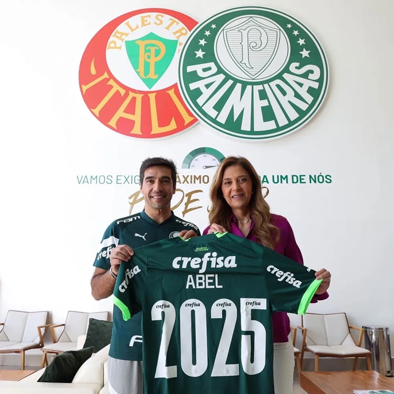 Renovação de contrato de Abel teve dedo de Leila (Foto: Reprodução/ SE Palmeiras)