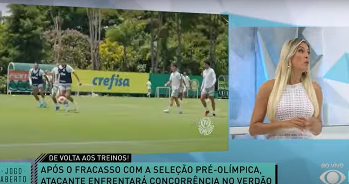 Renata Fan revela retorno ao Palmeiras no Jogo Aberto e expõe falas de Abel (Foto: Reprodução/ YouTube/ Band)