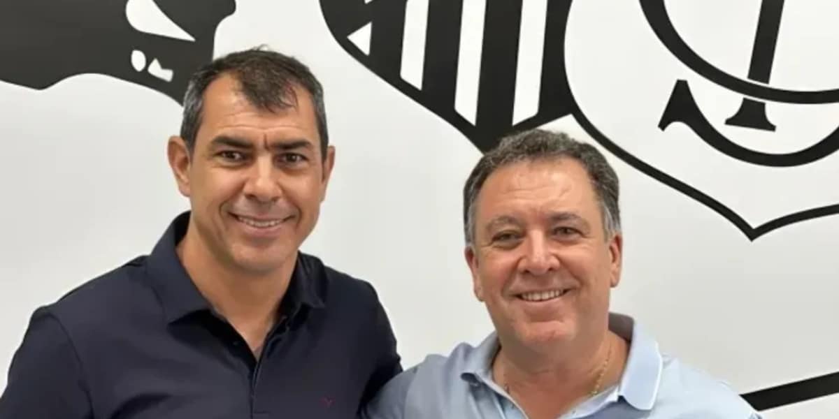 Técnico Fabio Carille e Presidente Marcelo Teixeira, ambos do Santos (Foto: Reprodução/ Instagram)