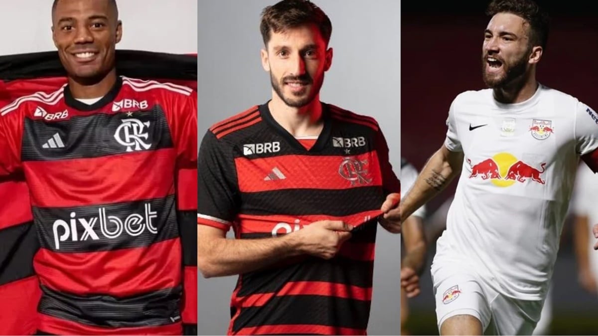 De La Cruz e Matías Viña são reforços do Flamengo, Ortiz está para ser anunciado (Fotos: Reprodução/ Divulgação/ CRF/ Montagem)