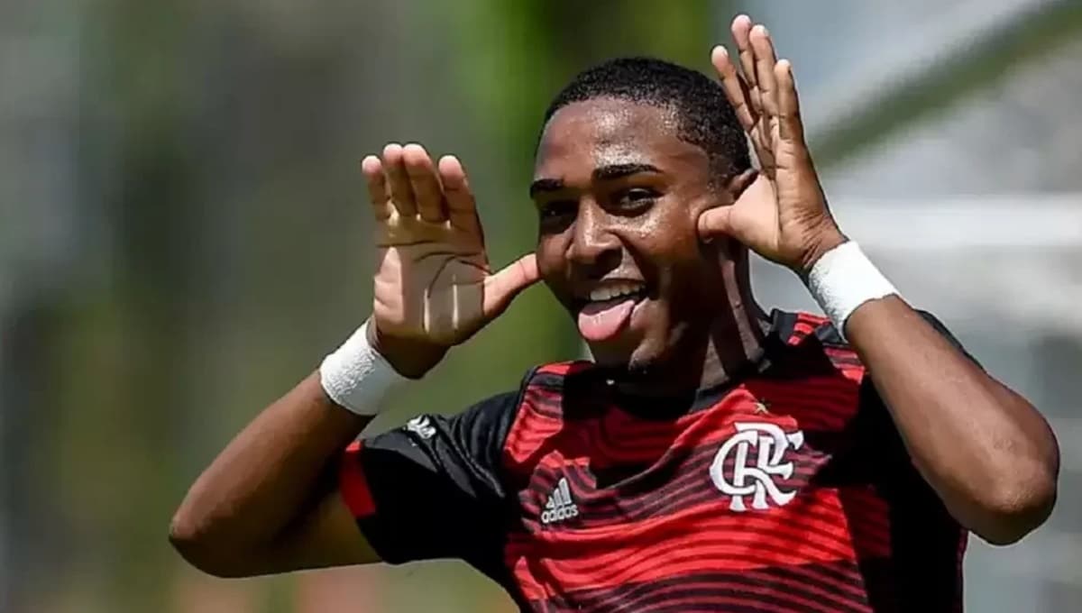 O meia e atacante Lorran, jovem promessa do CRF de 17 anos (Foto: Reprodução/ Flamengo)