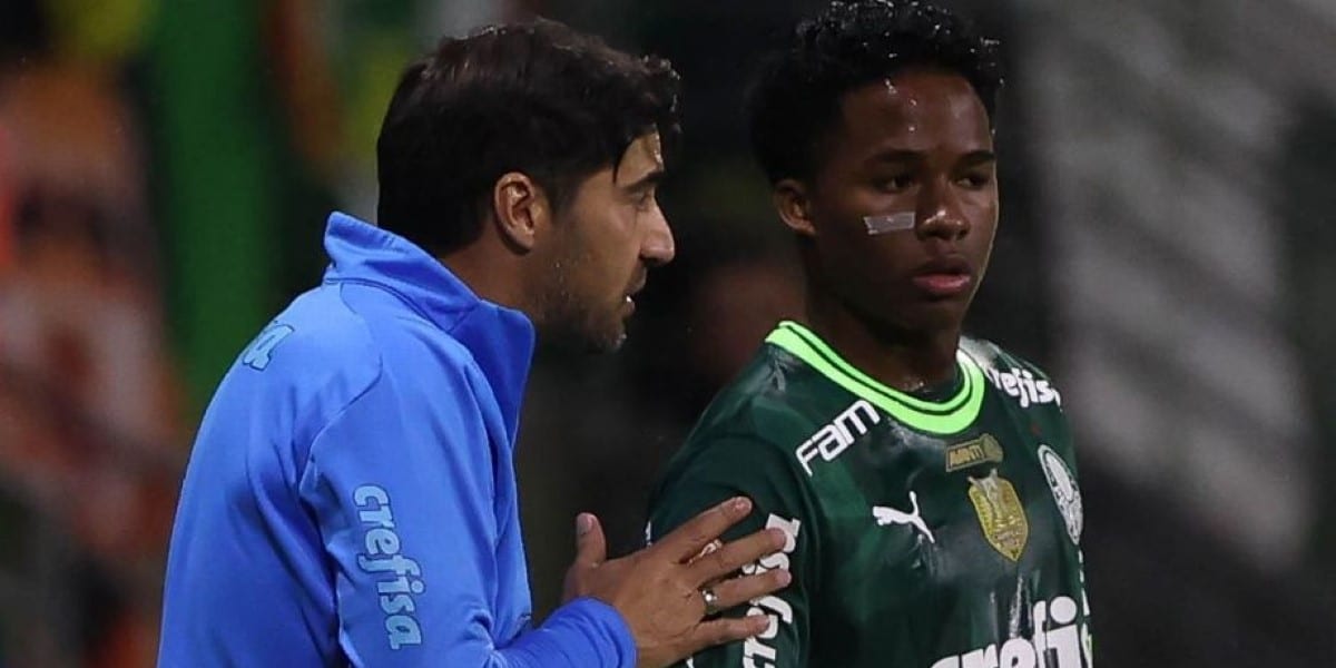 Abel Ferreira e Endrick (Foto: Cesar Greco/Palmeiras)