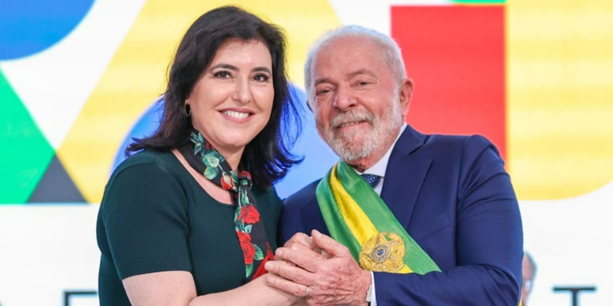 A ministra do Planejamento e Orçamento do Governo Federal, Simone Tebet e o presidente da república, Lula (Foto: RT/Ricardo Stuckert)