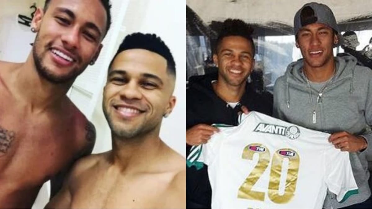 Neymar e Serginho são amigos de infância; em 2013, quando meia jogou no Palmeiras, ofereceu camisa ao artilheiro (Fotos: Reprodução/ Instagram/ Montagem)